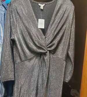 Silver Metallic Knot Dress